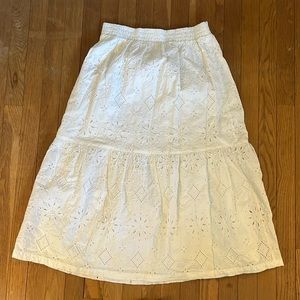 Gap long white eyelet skirt